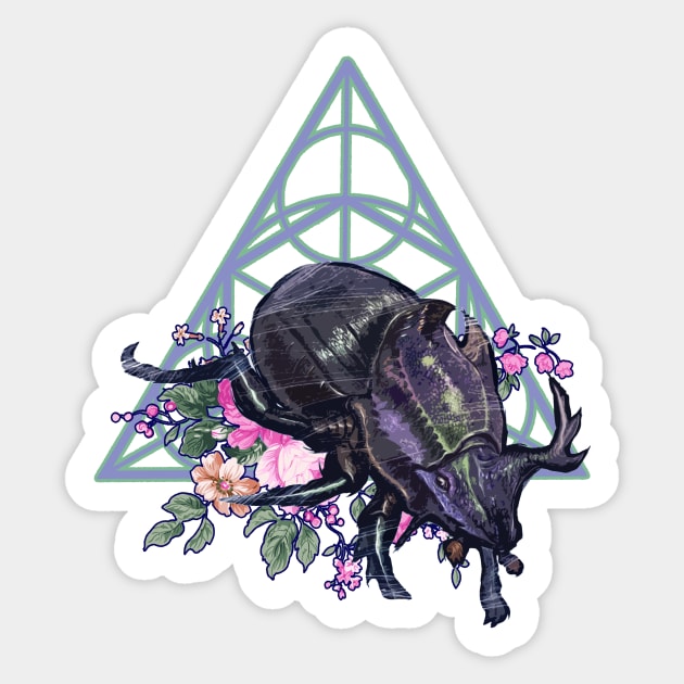 Kawaii Dung Beetle Sticker by KamehamehAsh